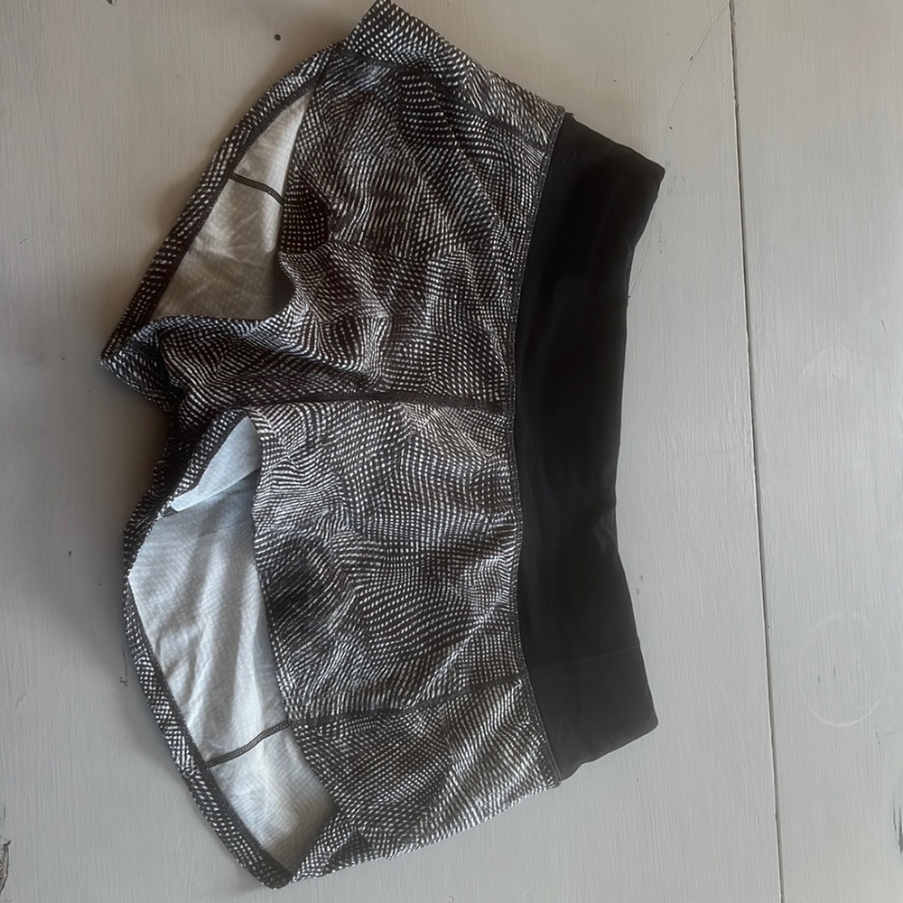 Lululemon Black & White Printed Athletic Shorts